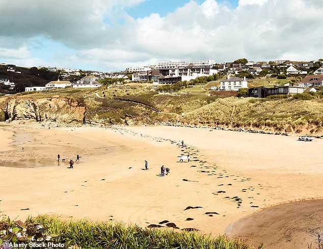 On the market: Mawgan Porth (pictured) has become home to a slew of celebrity mega-villas