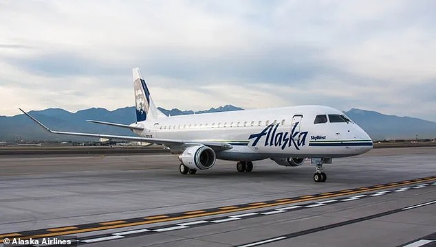 Emerson has been charged with 83 counts of attempted murder for each person aboard the Embraer 175 plane, which took off from Everett in suburban Seattle on Sunday at 5:23 p.m.  (Pictured: The same aircraft type involved in Sunday's incident)