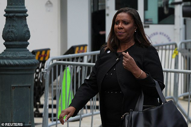 New York Attorney General Letitia James arrives at the New York State Supreme Court on Tuesday morning