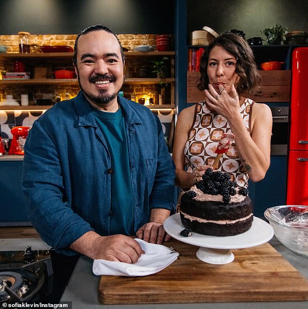 Melbourne-based food critic Sofia Levin is also a famous face, recently starring in The Cook Up with another MasterChef star, Adam Liaw (left)