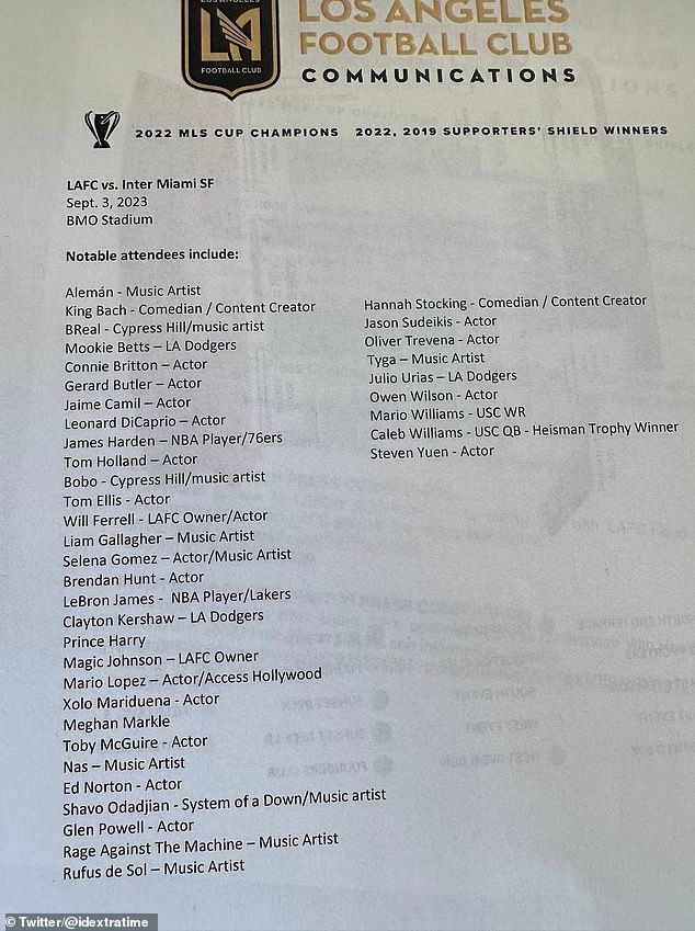 Everyone on the list of notable attendees had their job titles listed, except Harry and Meghan