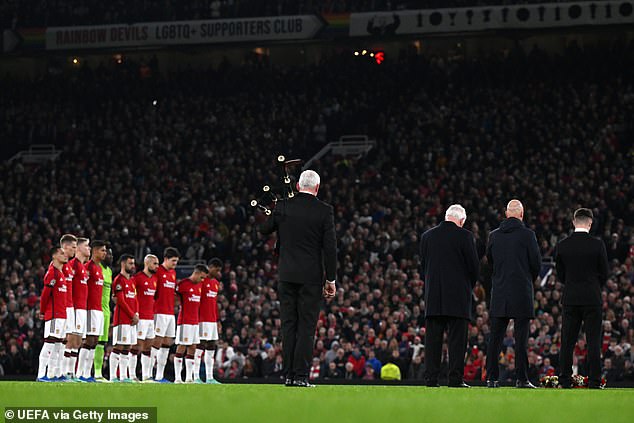 Both United and Copenhagen players observed a minute's silence before kick-off