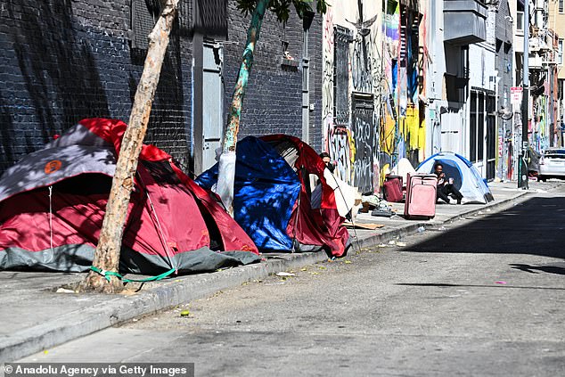 Homeless camps line the streets of the Tenderloin District.  Hundreds of businesses in the city have closed due to crime, drug use and a homelessness epidemic