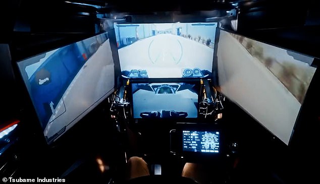 Although the pilot is confined inside the robot, he still has a 360-degree view of his surroundings through nine external cameras, which feed into four displays lining the length of the cockpit.