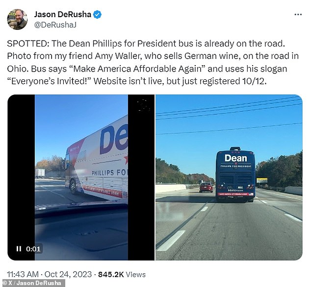 News Talk 830 WCCO's Jason DeRusha posted a video and photo of the Phillips bus on Tuesday, which also reads 