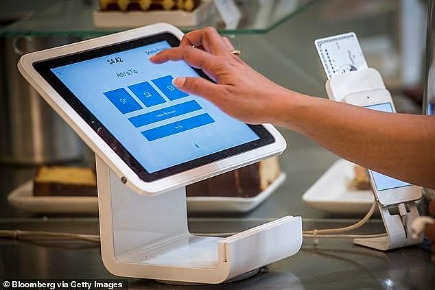 An expert on the Square 'tipping screen' payment system claims US companies are using them to give workers extra tips in a world where many believe they are suffering from 'tipflation'