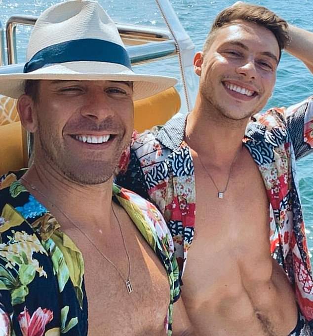 Hugh Sheridan with the TikTok star known as Kurt Roberts after the actor proposed to the male model