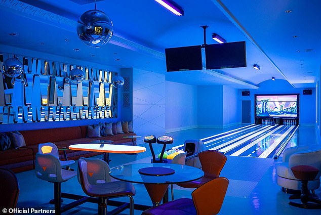 For the more eccentric residents, there's a two-lane bowling alley, plus virtual sports simulations and a club area with a DJ booth