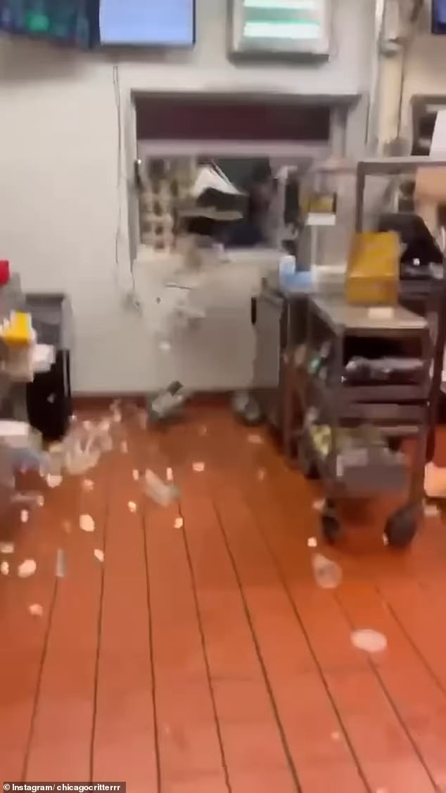 The video, shared by Chicago Critter on Instagram, shows a verbal altercation from behind the counter before the angry tantrum began at the McDonald's on Central and Roosevelt
