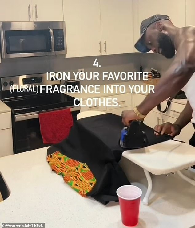 Tafah suggested ironing your favorite scent into your clothes.  He adds 75 to 150 drops of his favorite scent to a fourth cup of water and puts it in his iron to push out steam