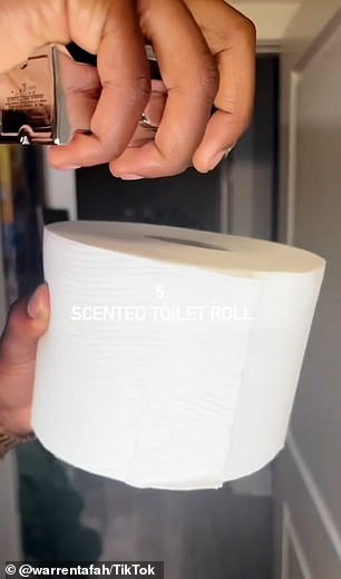 Tafah also sprays scent into the cardboard tube of his toilet paper roll and puts it in his car diffuser to make his bathroom and car smell like him