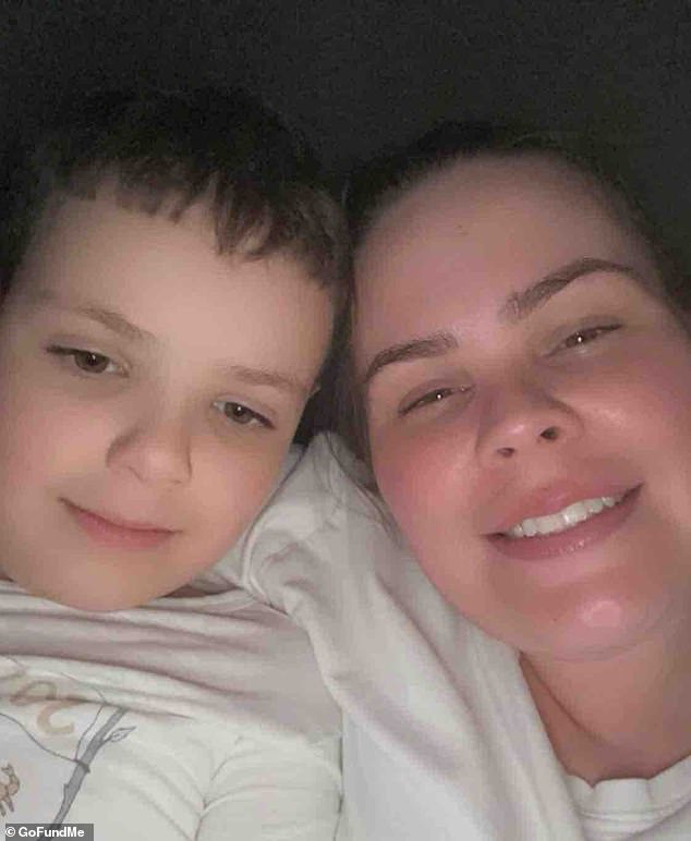 His mother, Jessica (pictured with Hamza), said that in the months leading up to his devastating diagnosis, there were subtle symptoms, including random headaches, nausea and general clumsiness, that were difficult to spot