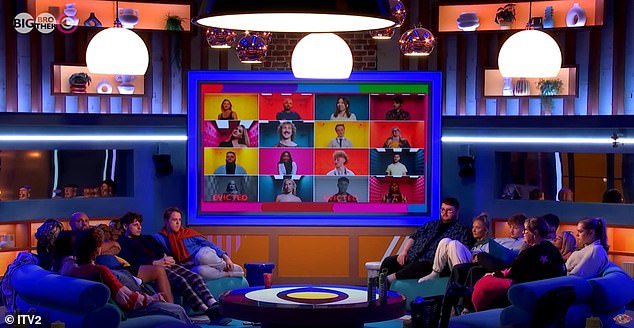 Tense: In scenes airing in Wednesday's episode, the housemates gathered in the lounge before being called to the Diary Room to nominate two housemates