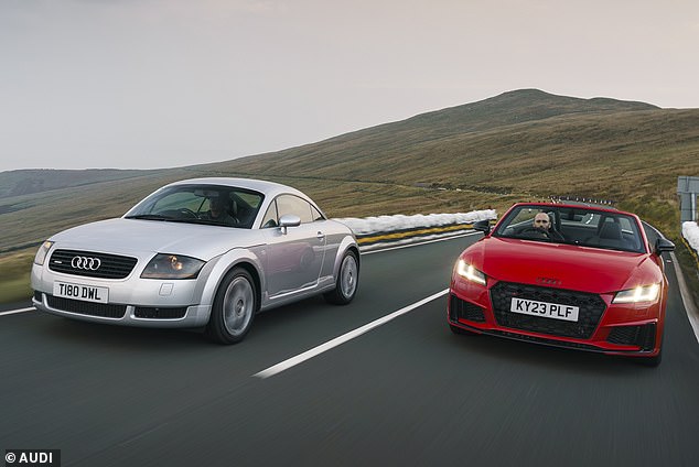 Other notable used car recommendations include the current Audi TT (right).  Production of the popular sports car will end this year, some 25 years after the original (left) arrived