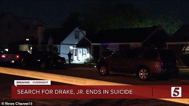 Police said Drake Jr.  came across a shed behind this house and committed suicide