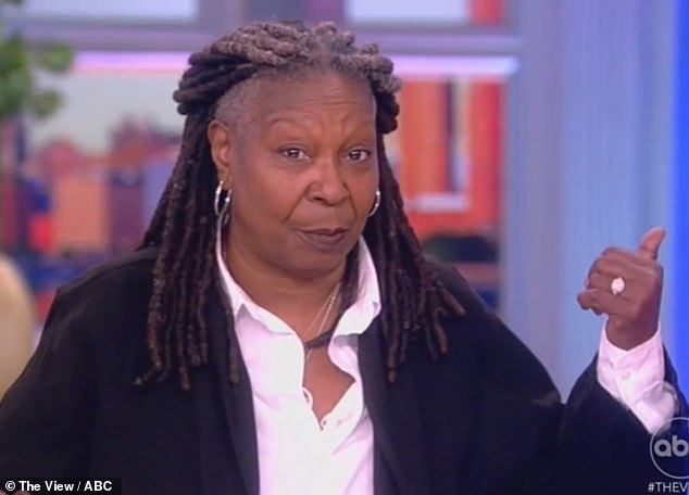 Moderator Whoopi Goldberg claimed they 'ran out of time' at the end of the interview