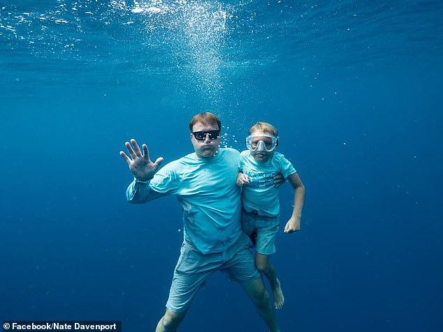 The retired US Navy fighter pilot and businessman (left) soon heard his children screaming as the electric current knocked them into the water