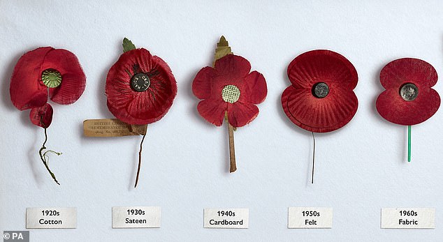 The souvenir poppy evolved, which was made from cotton, felt, and even cardboard