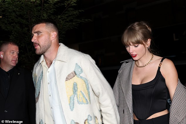 Timing: Travis and Taylor made their romance public at his football game on September 24 and have been spotted on numerous outings since then;  seen on October 14