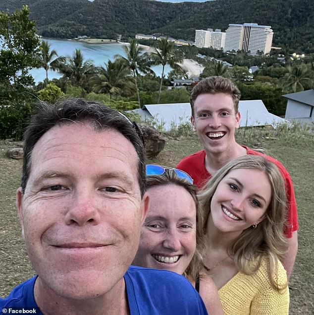 Lilie James is pictured with her parents and brother on a recent trip to Hamilton Island