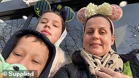 Brisbane mum Tarnya Allen and her two 'anxious' children (pictured) missed their flight home as her calls to Qantas went unanswered