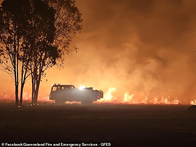 At least six homes have been lost to the current bushfires sweeping through Queensland (photo, Millmerran)