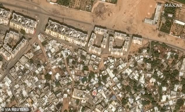 Satellite photo shows the Palestinian town of Beit Hanoun, in northern Gaza, on October 10