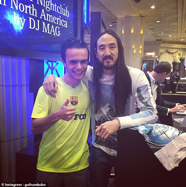 Brazilian YouTuber and former child actor Guillermo Hundadze with DJ Steve Aoki