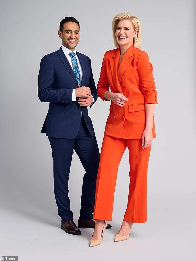 The Australian version of The Project has been the subject of cancellation rumors for years due to declining ratings.  (Pictured are presenters Waleed Aly and Sarah Harris)