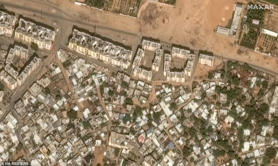 Before the Israeli bombings, this Gaza neighborhood once housed large buildings, houses, roads and green plots