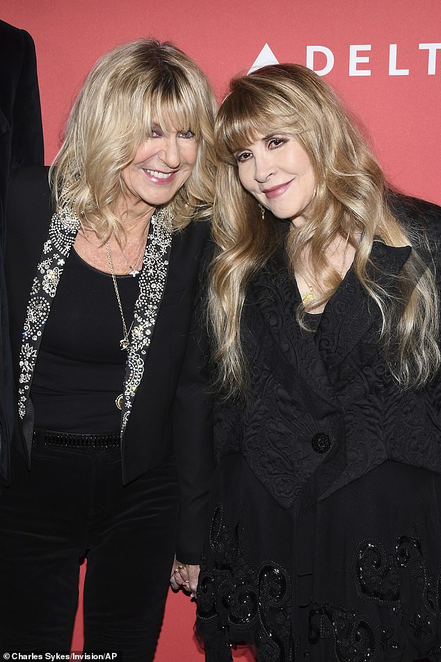 Big loss: Frontwoman Stevie Nicks (photo: right in 2018) admitted there is 'no reason' to continue the band without Christine (left), who she described as her 'soulmate'