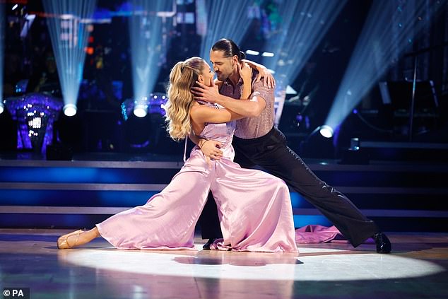 Saved: Zara and Graziano narrowly avoided elimination last weekend after scoring 28 points for their American Smooth against LeeAnn Rimes' Can't Fight The Moonlight