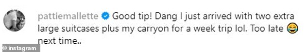 However, one Instagram commenter read her advice after traveling with two extra suitcases because they hadn't had access to her packing tips