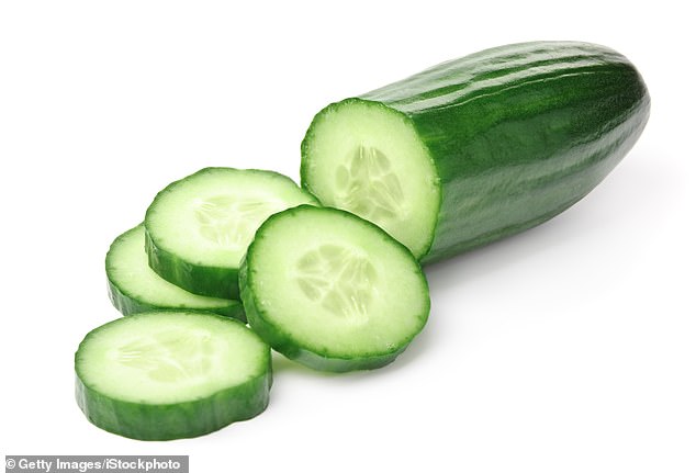 Kendall also claimed that the cucumbers help with inflammation and smell wonderful when applied (stock image)