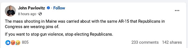 The liberal pastor called on his followers to stop voting for Republicans who oppose the assault rifle ban