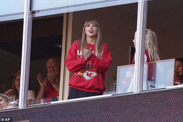 Kelce's girlfriend Taylor Swift has been present at four of his last five NFL appearances for the Chiefs