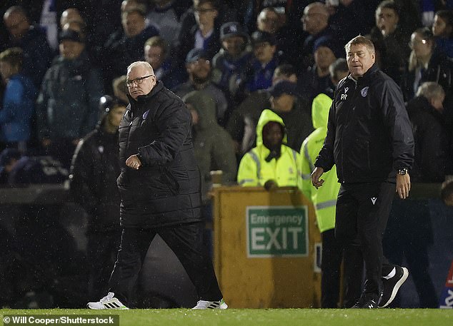 Stevenage manager Steve Evans pictured during his side's 1-1 draw against Bristol Rovers