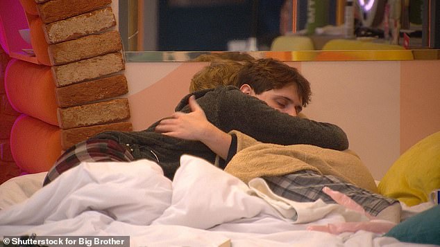 Sweet: After the party, Jordan gave Henry a hug in the bedroom and confessed, “It was such a hard night.  I've been to hell and back in that room.  They made me dance!'