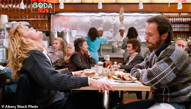 Memorable: Ryan famously played Sally Albright in the 1989 rom-com, When Harry Met Sally (pictured above) with Billy Crystal