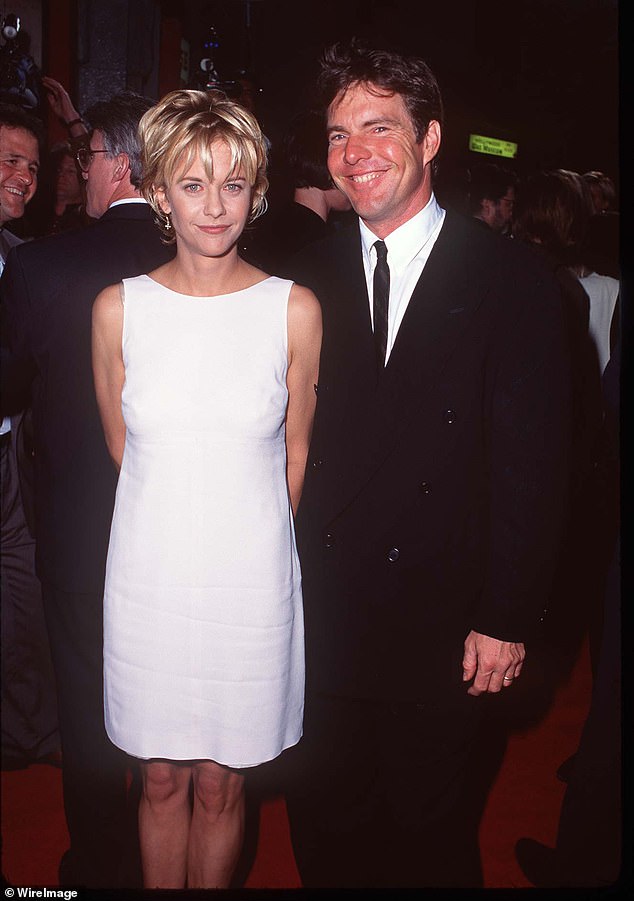 Her former love: Seen with former husband Dennis Quaid in the 1990s