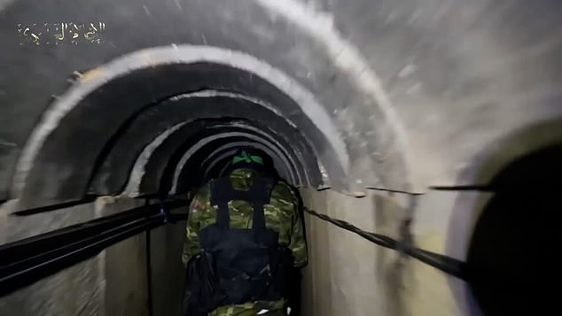 Chilling images have emerged showing the extensive tunnel systems that Hamas terrorists have used to move weapons and hostages and stage attacks on Israel.