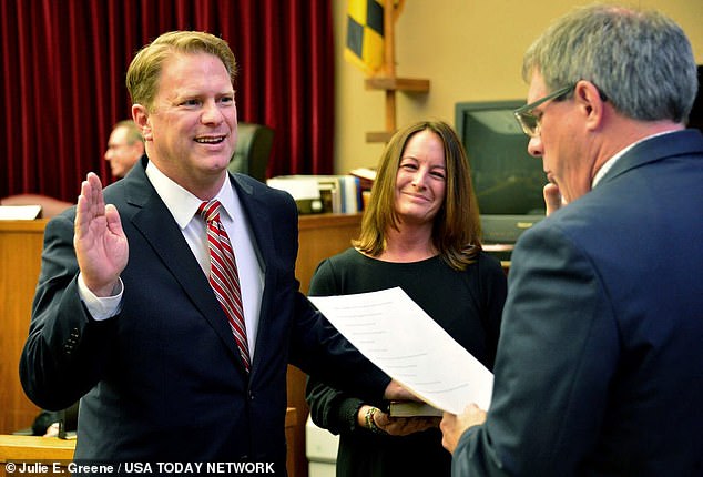 Wilkinson has served as a Washington County District Court judge since 2020.  He was pictured with his wife Stephanie during his swearing-in on January 10, 2020.