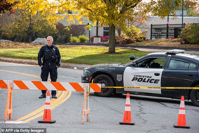 Police blocked access to the road to Sparetime Recreation on Thursday.  Police said seven of the gunshot victims were found there: one woman and six men