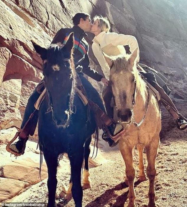 This isn't the first time Ivanka has paid a touching tribute online.  On Valentine's Day she posted a photo of the couple kissing on horseback