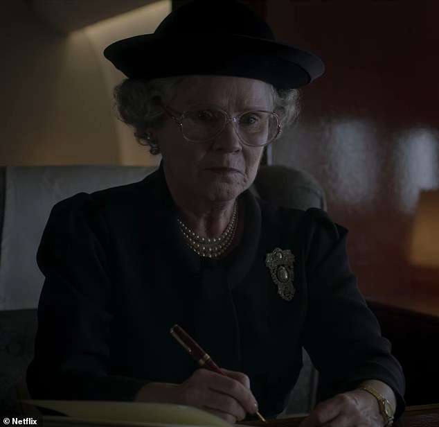 Her Majesty, played by Imelda, appears somber during a scene shared in the teaser clip