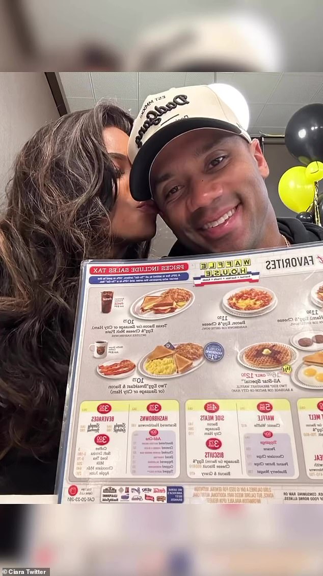 Too cute: Russell slides in a menu and simply says 