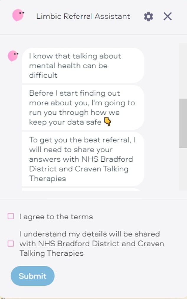 The AI ​​uses questionnaires to suggest possible user conditions to the NHS