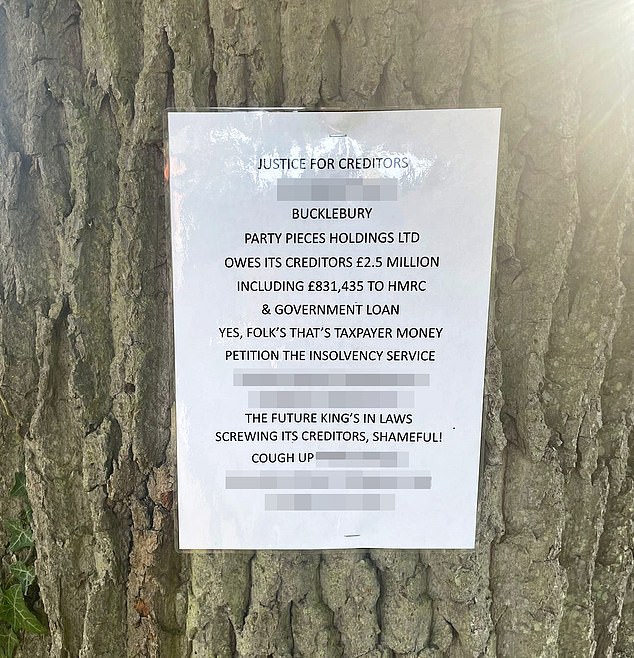 The previous poster campaign: Dozens of laminated A4 posters were stapled to trees, church noticeboards and lampposts a fortnight ago