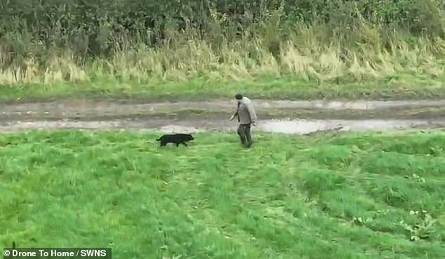 The owners called the British charity Drone to Home and Molly was found within two hours.  Footage captures the adorable moment Molly and her owner are reunited