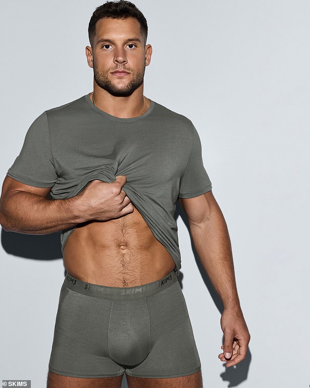 Smart move: the billionaire businesswoman enlisted handsome sports stars like Nick Bosa (pictured) to model the range